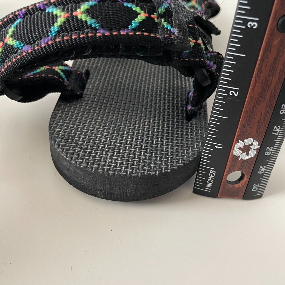 Vintage Teva Hurricane Sandals Mens Size 12 Est.Black Blue Hiking Adjustable USA - Picture 11 of 12